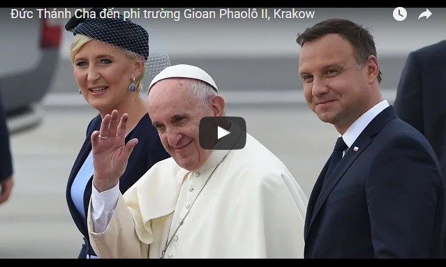 Video: Đức Thánh Cha đến phi trường Gioan Phaolô II, Krakow