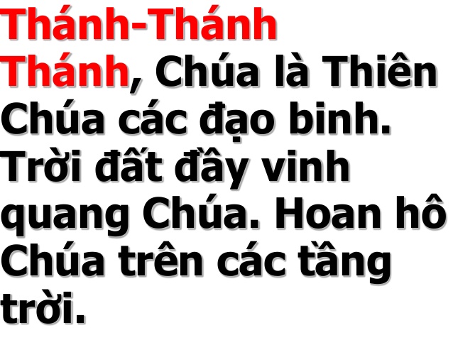 Câu Thánh ! Thánh ! Thánh !