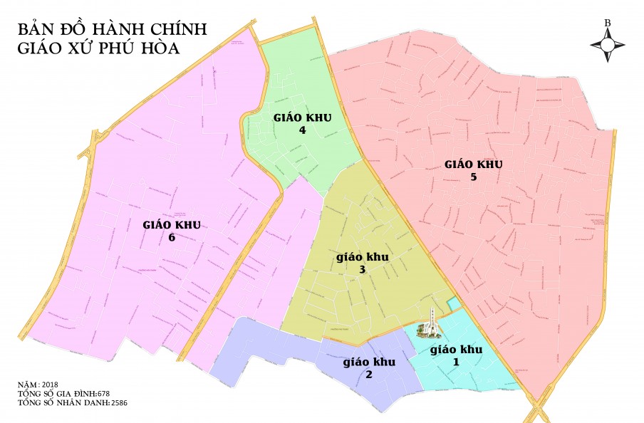 Bản đồ hành chánh giáo xứ Phú Hòa