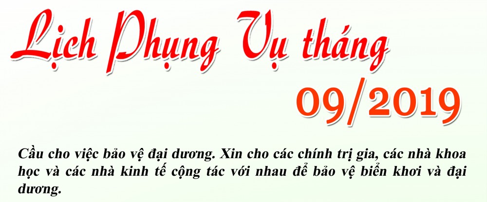 LỊCH PHỤNG VỤ GX PHÚ HÒA THÁNG 9/2019