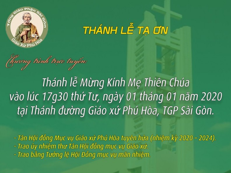 TRỰC TUYẾN: THÁNH LỄ MỪNG KÍNH MẸ THIÊN CHÚA