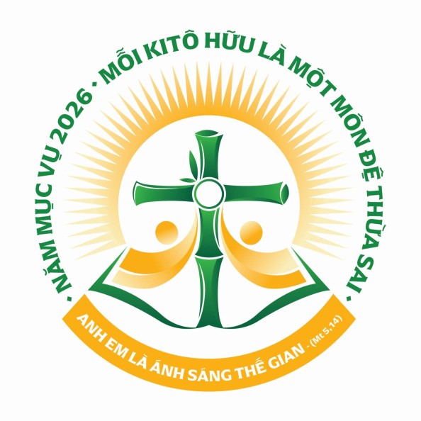 Logo Năm Mục vụ 2026: Mỗi Kitô hữu là Một Môn đệ Thừa sai: “Anh em là ánh sáng thế gian” (Mt 5,14)