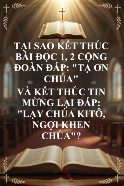 TẠI SAO KẾT THÚC BÀI ĐỌC 1, 2 CỘNG ĐOÀN ĐÁP: “TẠ ƠN CHÚA” VÀ KẾT THÚC TIN MỪNG LẠI ĐÁP: “LẠY CHÚA KITÔ, NGỢI KHEN CHÚA”?