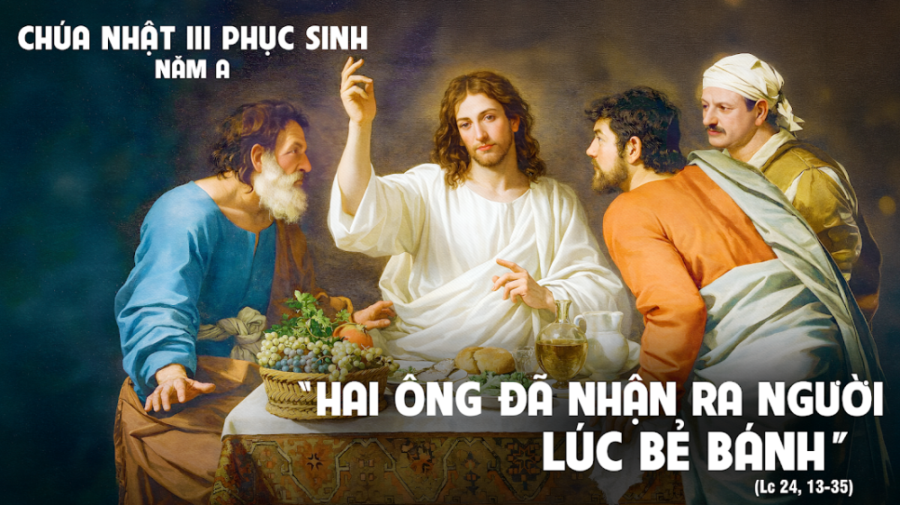 CHÚA NHẬT III PHỤC SINH  : NHẬN RA CHÚA TRONG BỮA TIỆC BẺ BÁNH